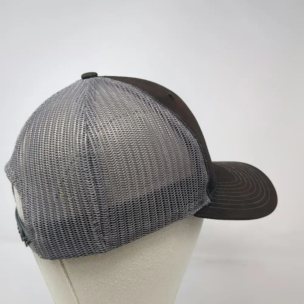 Richardson Trucker Hat Black One Size Sawtooth USA Mountain Logo Mesh Snapback